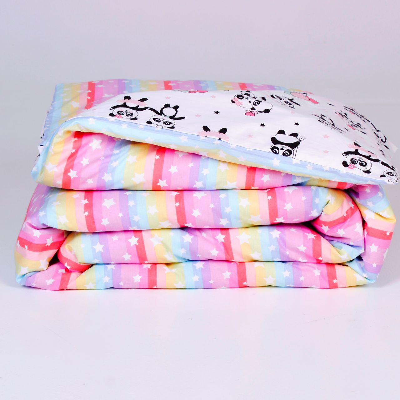 Пододеяльник ранфорс Панда на радуге 155х215 см (17747673)