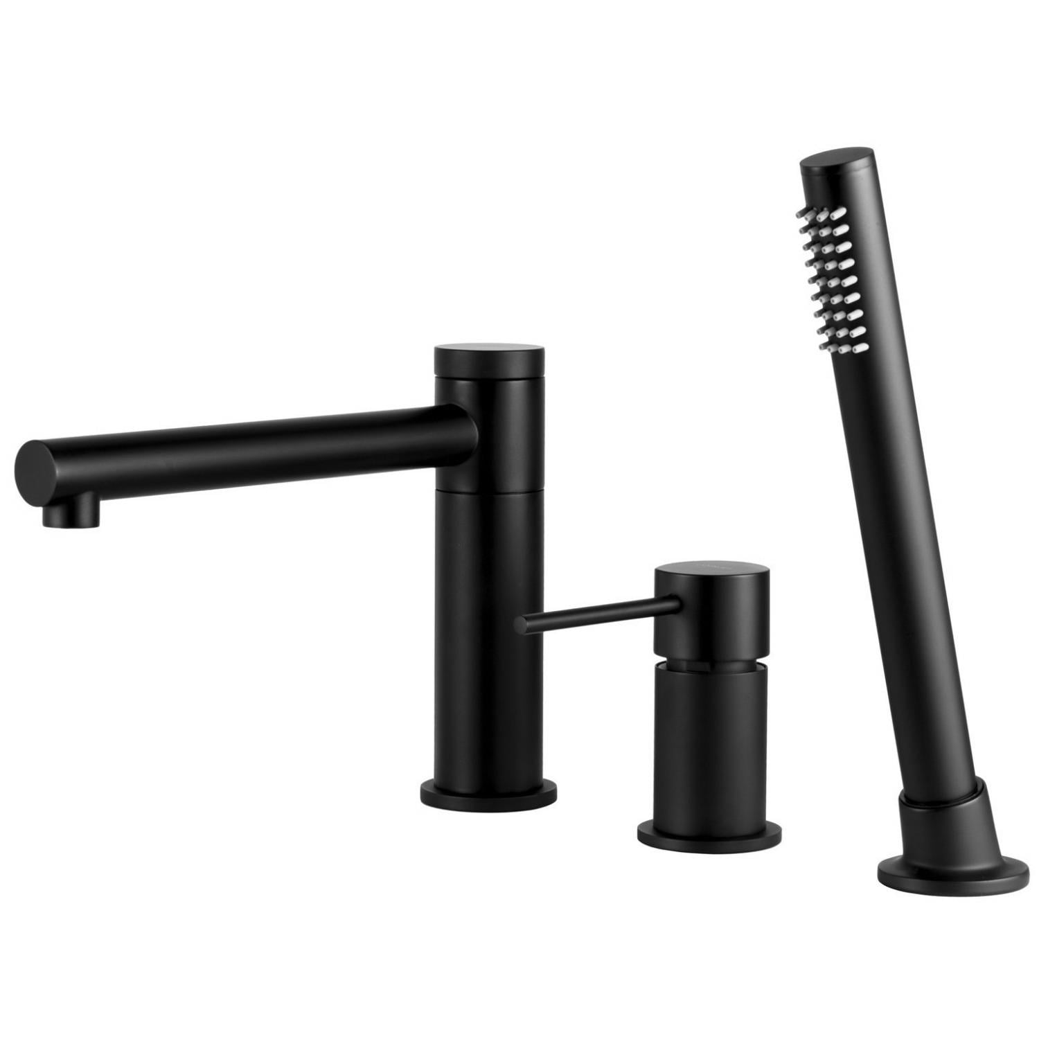 Смеситель на борт ванны Corsan LUGO CMB7542BL reac-10000000046 на три отверстия Черный (158765)