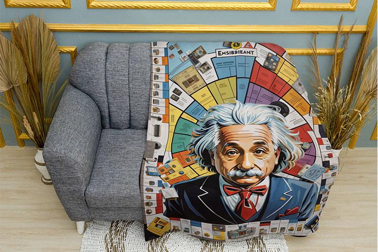 Плед PromoZP Альберт Эйнштейн плюш двухслойный 150х210 см (102365)