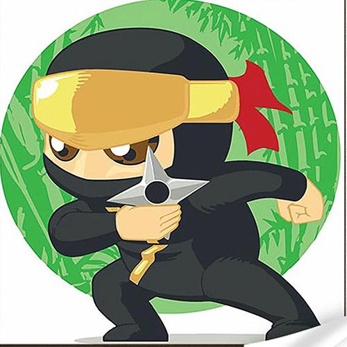 Картина за номерами Strateg Преміум Ніндзя з лаком та рівнем 30x30 см (Str-ES-0862)