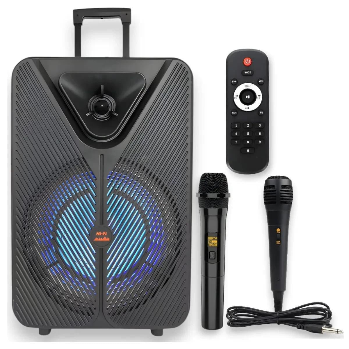 Портативная Bluetooth-акустика 15″ с колесами и микрофонами SPS ZQS15123 (10381)