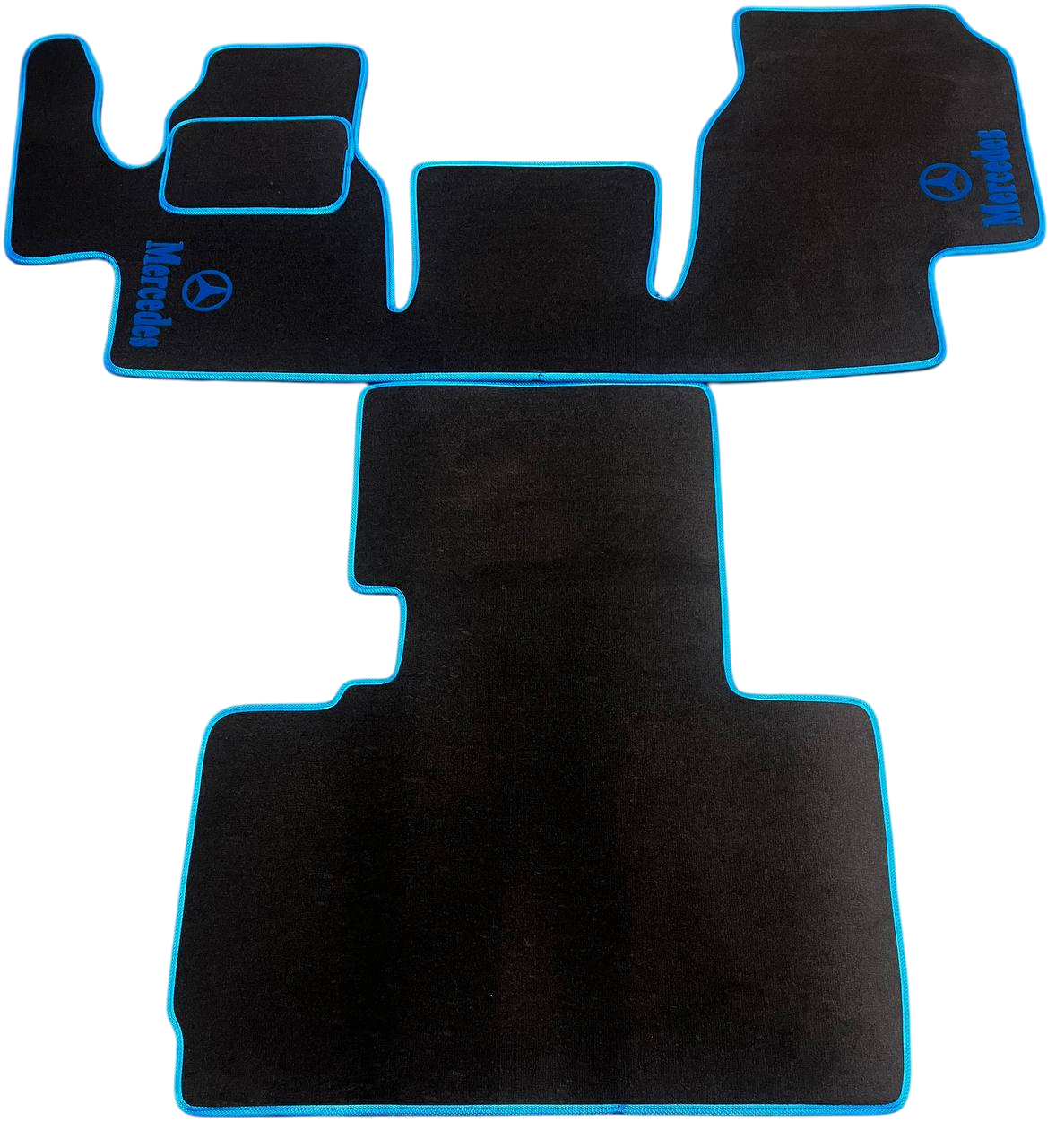 Коврики в салон ворсовые для Мерседес/Mercedes Sprinter 1995-2006 Дубль кабина 5 шт. Черный (27326707)