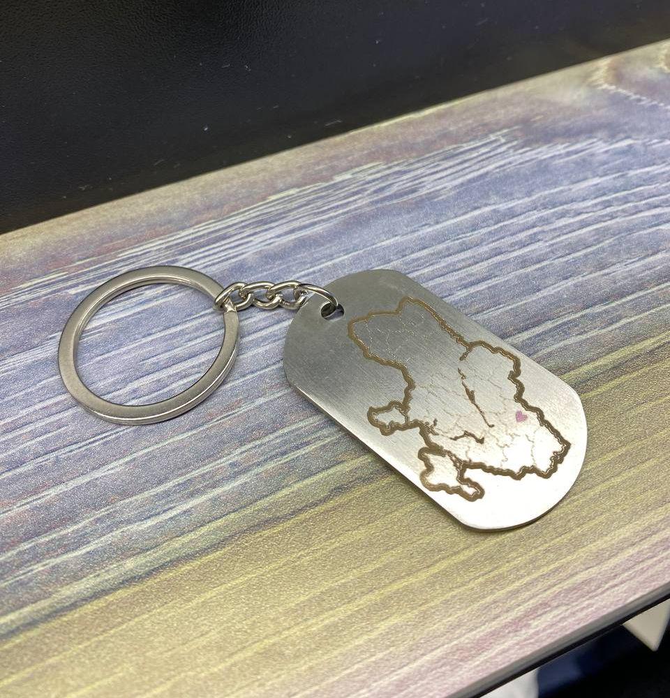 Брелок патриотический Ideale PG06165 Карта Украины Серебристый (14244856)