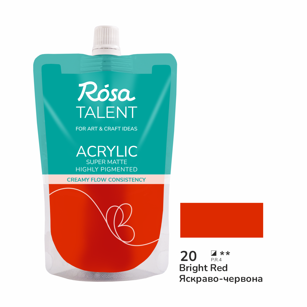 Акриловая краска Rosa Talent 200 мл 20 Ярко-красная (Az1-4823098548744) Акриловая краска Rosa Talent 200 мл 20 Ярко-красная (Az1-4823098548744)