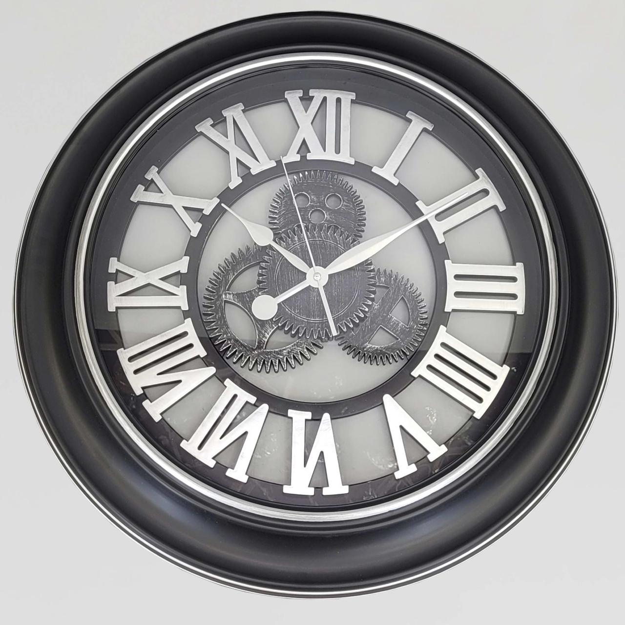 Часы настенные бесшумные OV-0045 60,8 см с открытым механизмом шестернями колесиками под старину (2861666940)