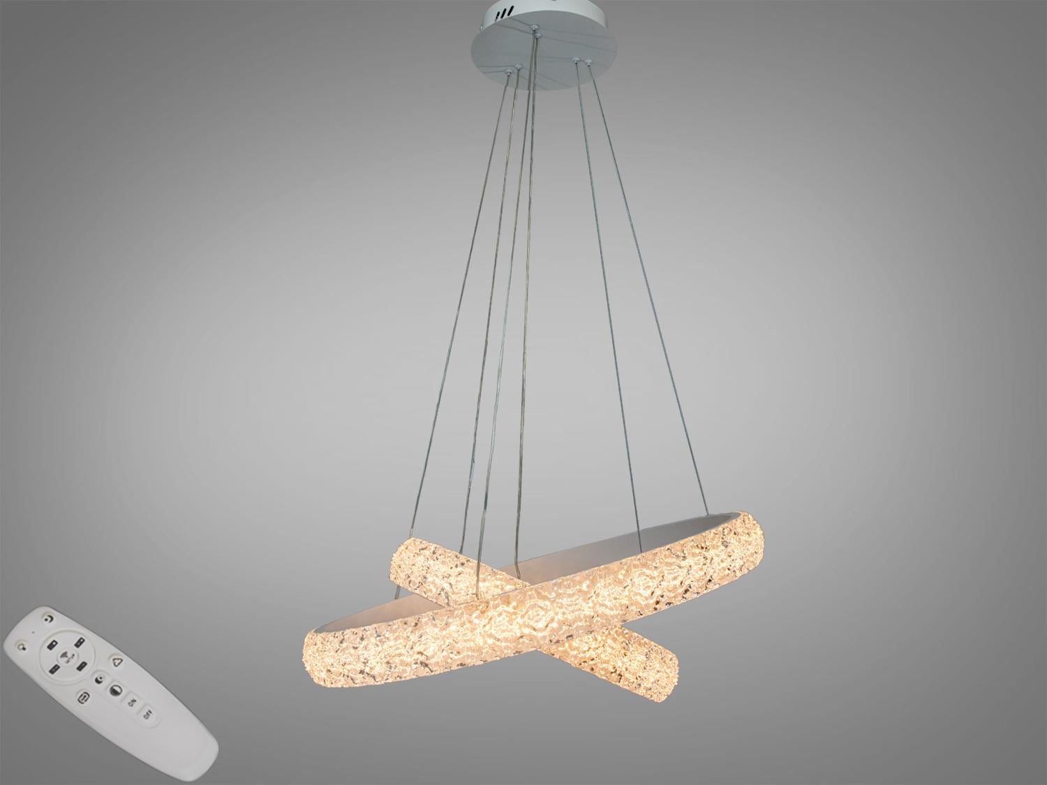 Люстра-подвес светодиодная Diasha/пульт/105W Белый (D2518-600+400WH dimmer)