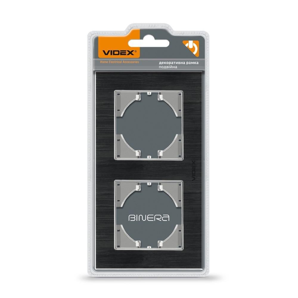 Рамка алюминиевая горизонтальная Videx Binera VF-BNFRA2H-B