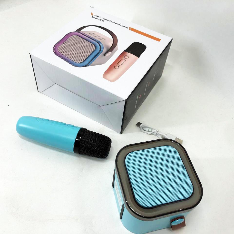 Портативна колонка з караоке мікрофоном та RGB підсвічуванням K12 10W Bluetooth Блакитний - фото 6 Портативна колонка з караоке мікрофоном та RGB підсвічуванням K12 10W Bluetooth Блакитний - фото 6