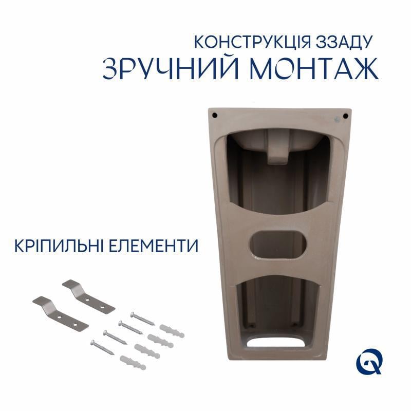 Раковина підлогова моноблок Qtap Tern 440х380х830 мм з донним клапаном PU02O White (SD00053444) - фото 6 Раковина підлогова моноблок Qtap Tern 440х380х830 мм з донним клапаном PU02O White (SD00053444) - фото 6