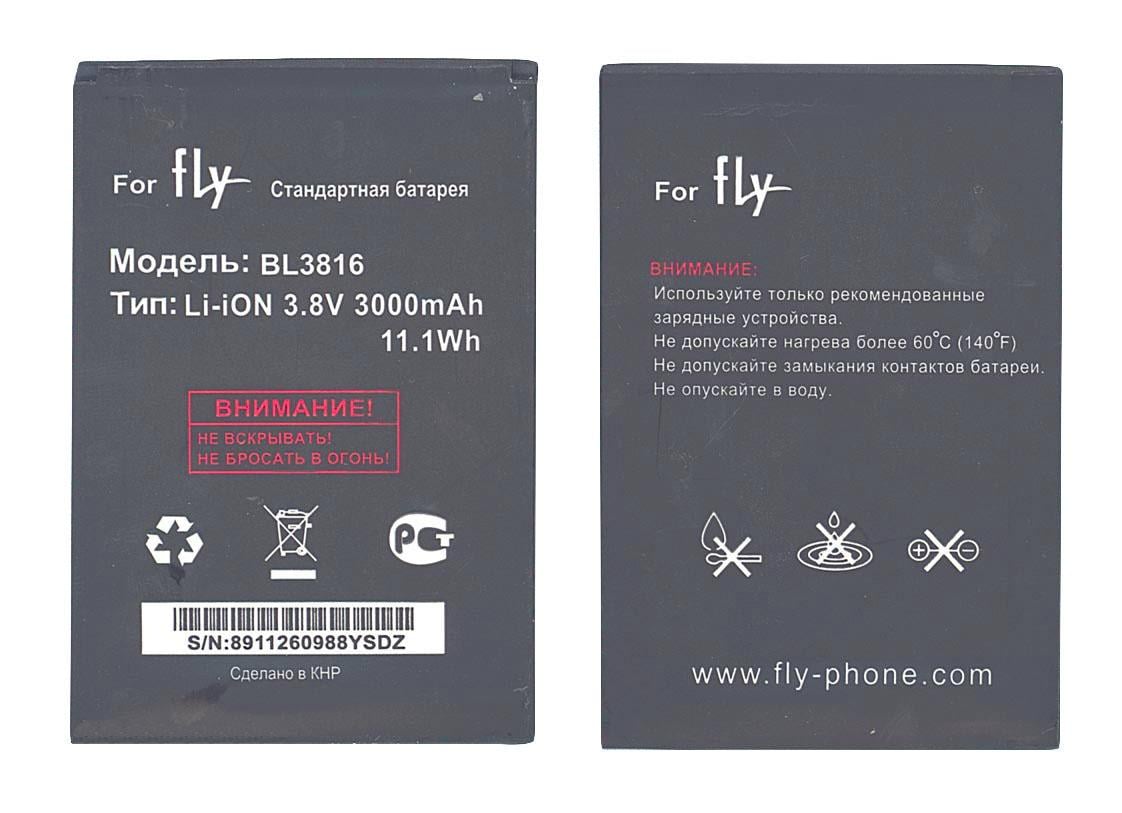 Аккумулятор для смартфона Fly BL3816 IQ4505 Evo Energy 5 3,8V 3000 mAh 11,1 Wh Black