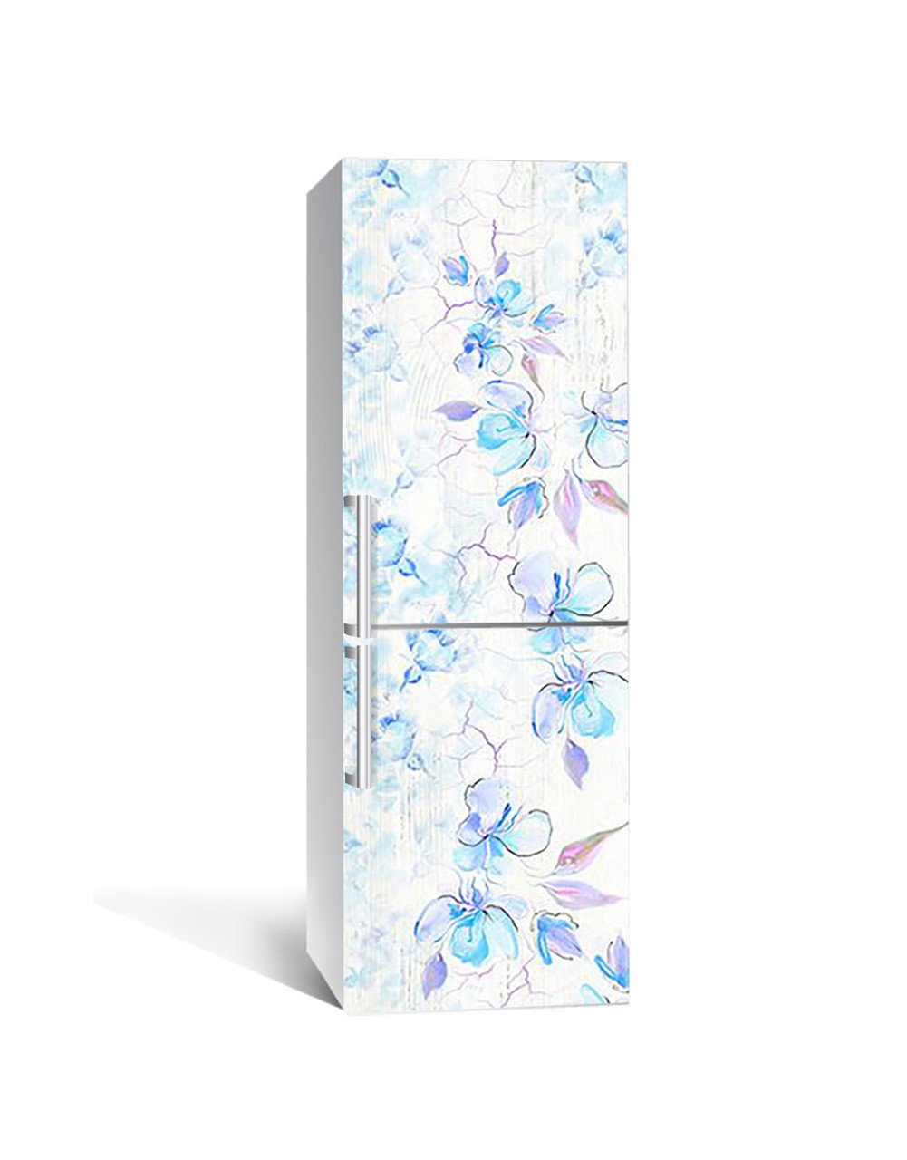 Наклейка 3D на холодильник Zatarga "Ирисы на глине" виниловая 650х2000 мм