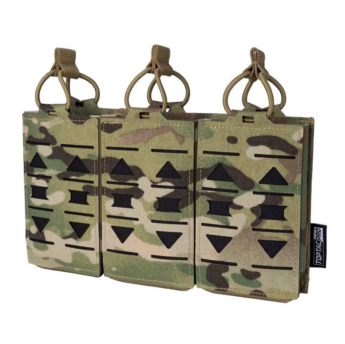 Подсумок тройной для магазинов АК открытого типа Toptacpro крепления Molle