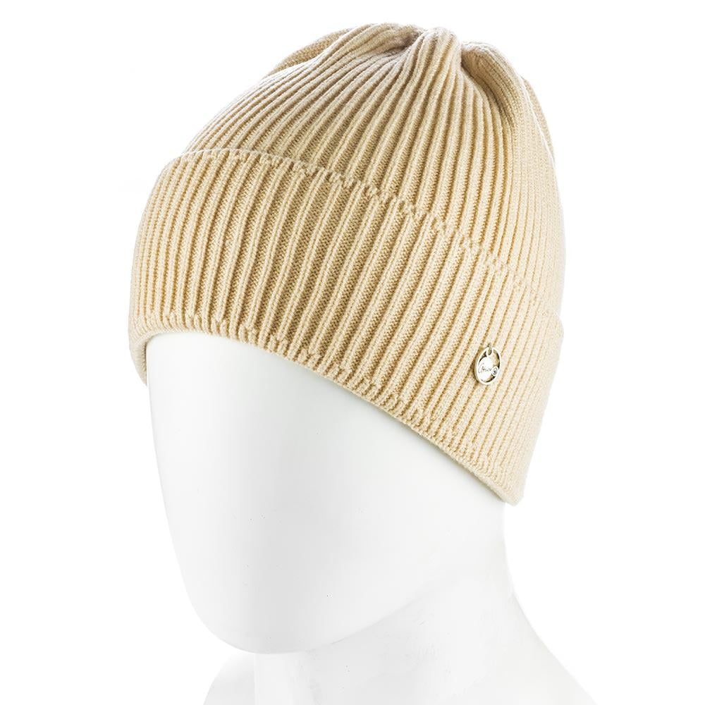 Шапка женская из вискозы луковичка с отворотом одинарной вязки Atrics WH904 One size Песок (290076)