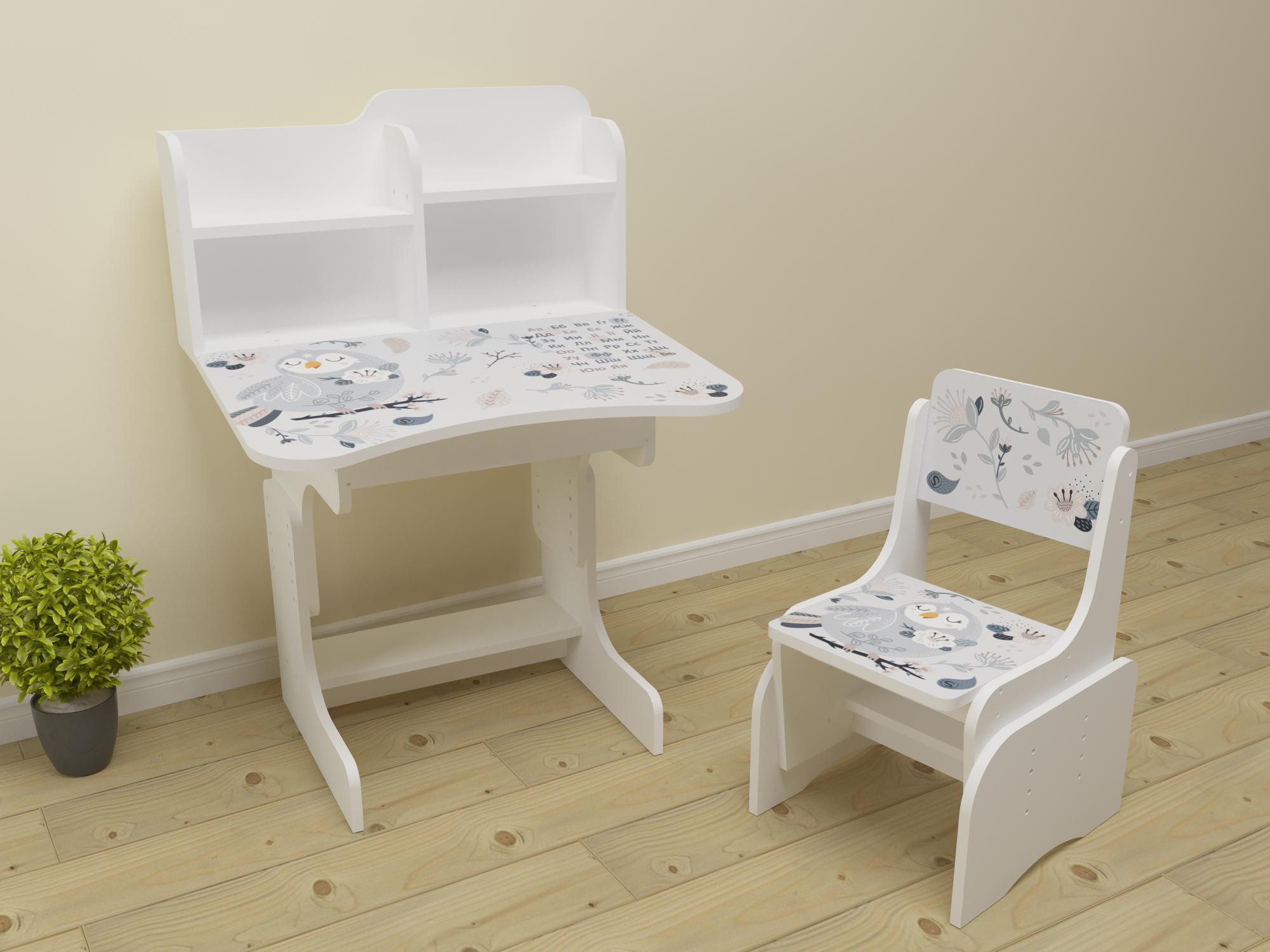 Комплект парта і стілець-трансформери від 3 років Сова (032)