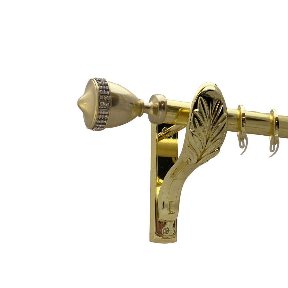 Карниз металевий Orvit Етернія однорядний ретро/гладка труба/кільце фасонне металеве Золото 25 мм 160 см (00-00009847)