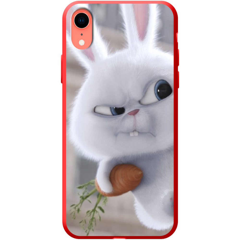 Чехол Boxface iPhone XR Rabbit Snowball Красный силикон (35417-up1116-42163)