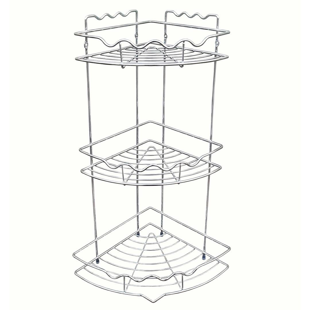 Полка для ванной комнаты трехъярусная Homax 25,5x25,5x56 см Хром (EBA 436)