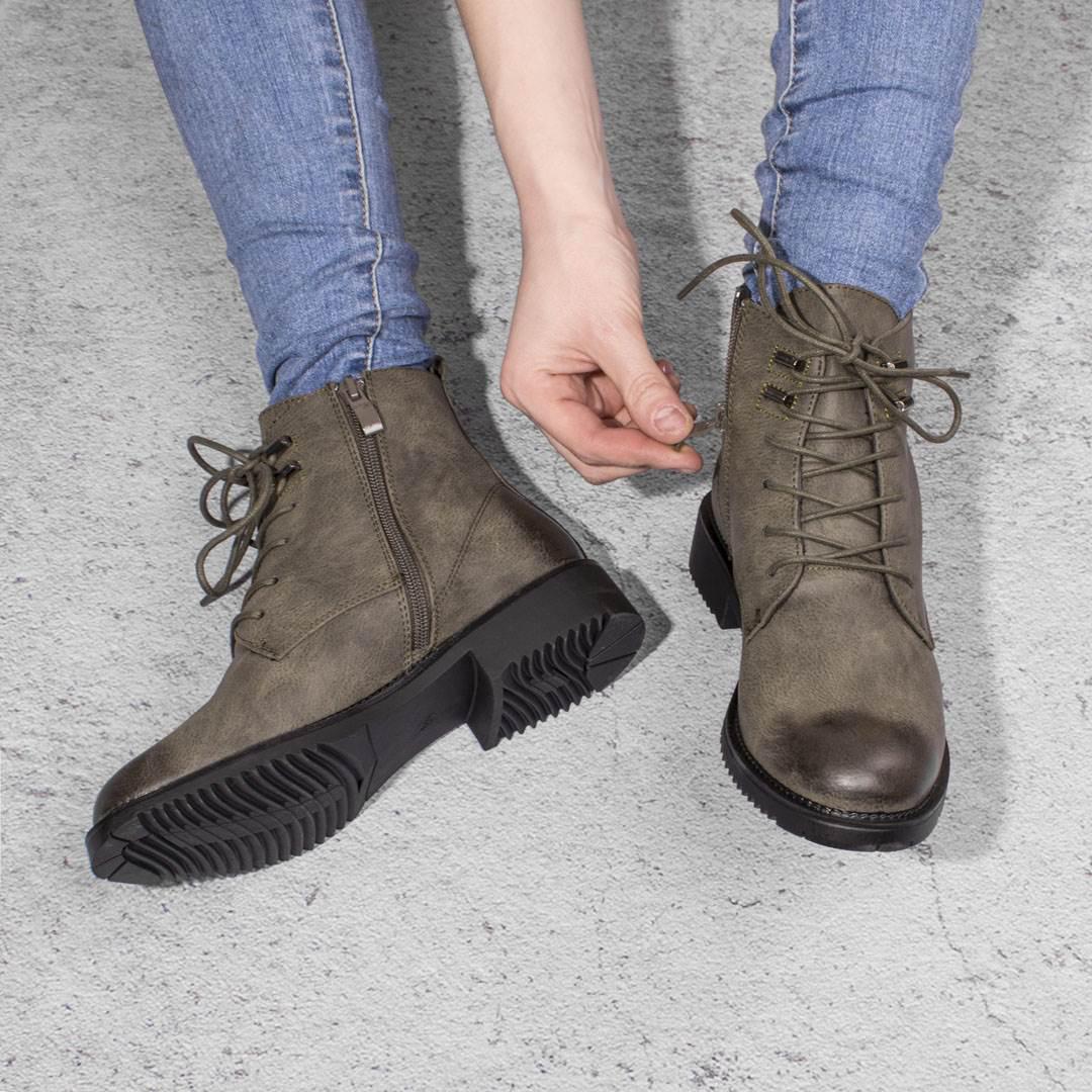 Ботинки женские из эконубука 328231 р. 38 24 см