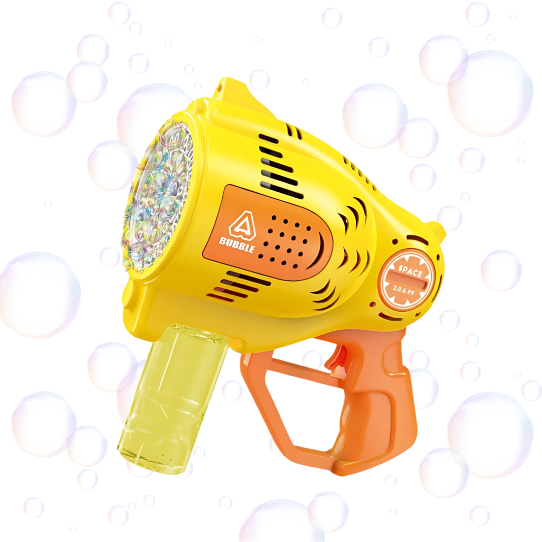 Пистолет мыльных пузырей для детей с подсветкой на аккумуляторе Желтый