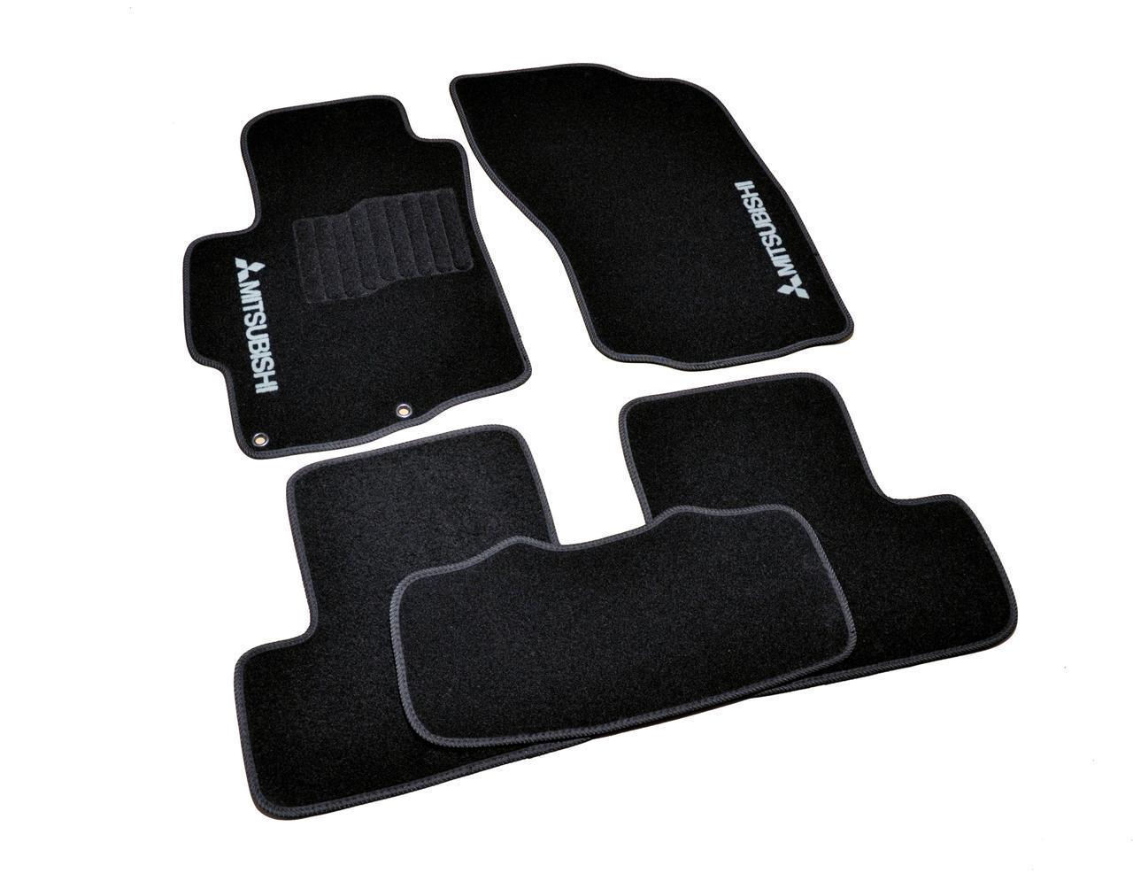Килимки в салон ворсові для Mitsubishi Lancer 2007 - 5 шт. Чорний (1398312942)