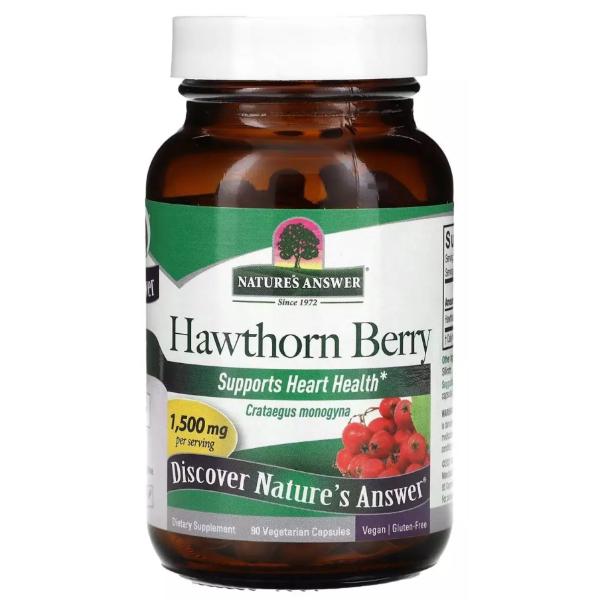 Комплекс для профилактики нервной системы Nature's Answer Hawthorn Berry 1500 мг 90 вег. капс. (000022161)