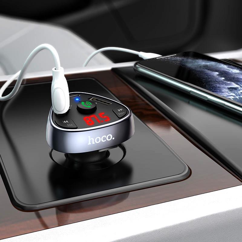FM-трансмітер Hoco E51 V5.0 Bluetooth Чорний (1908788626) - фото 5