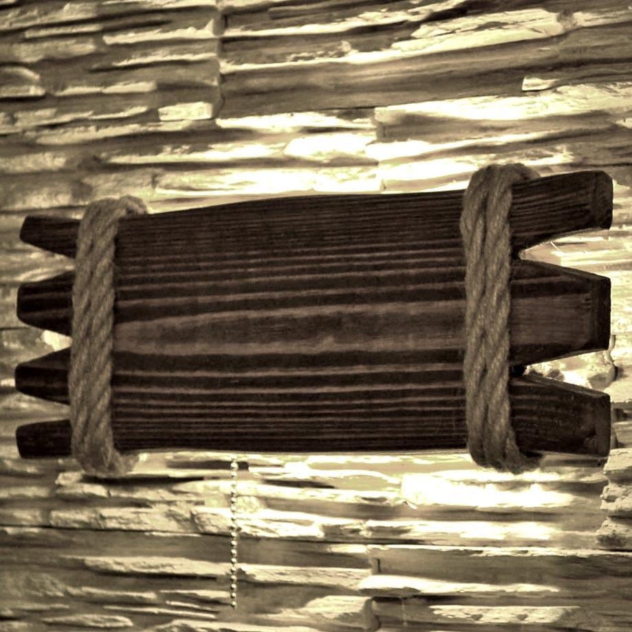 Світильник настінний з дерева Грейвет Мокко (БРА-000510)