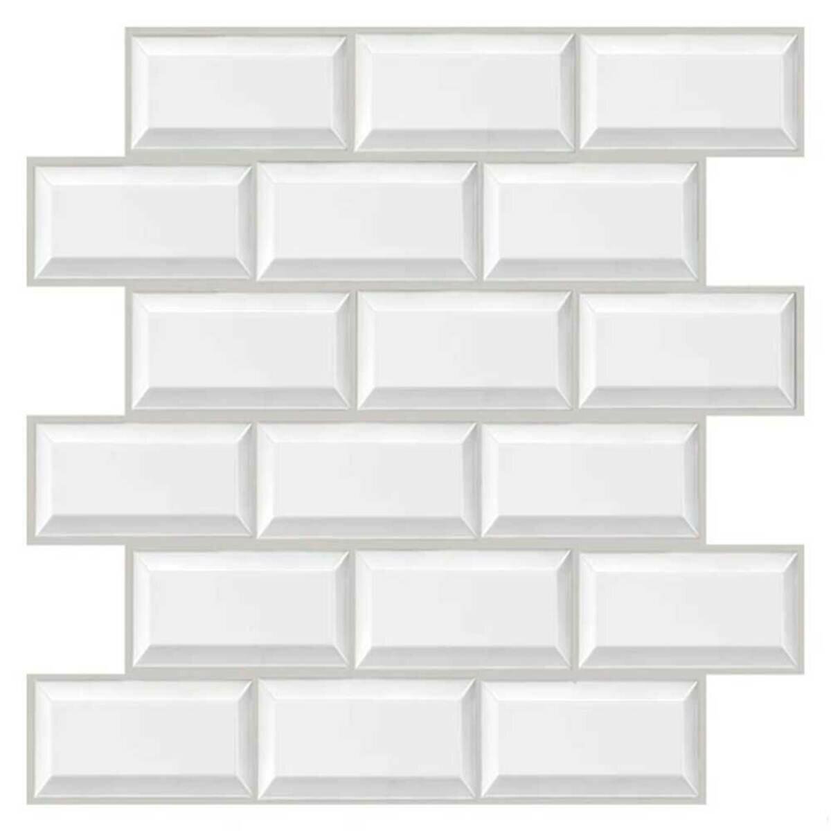 Плитка декоративная Sticker Wall SW-00000665 ПВХ самоклеящаяся 300х300х5 мм Белый (991942873)