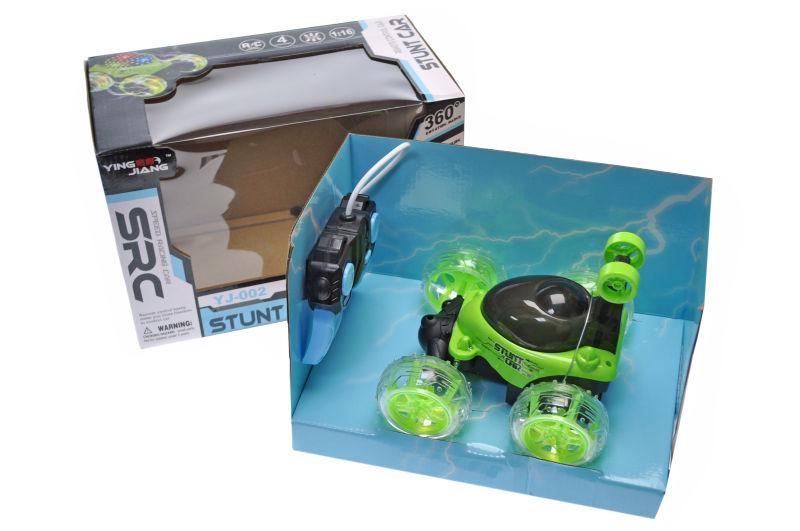 Машина-перевертыш на радиоуправлении YG Toys SRC с музыкой и светом 30х20х18 см Зеленый/Черный (YJ-002)