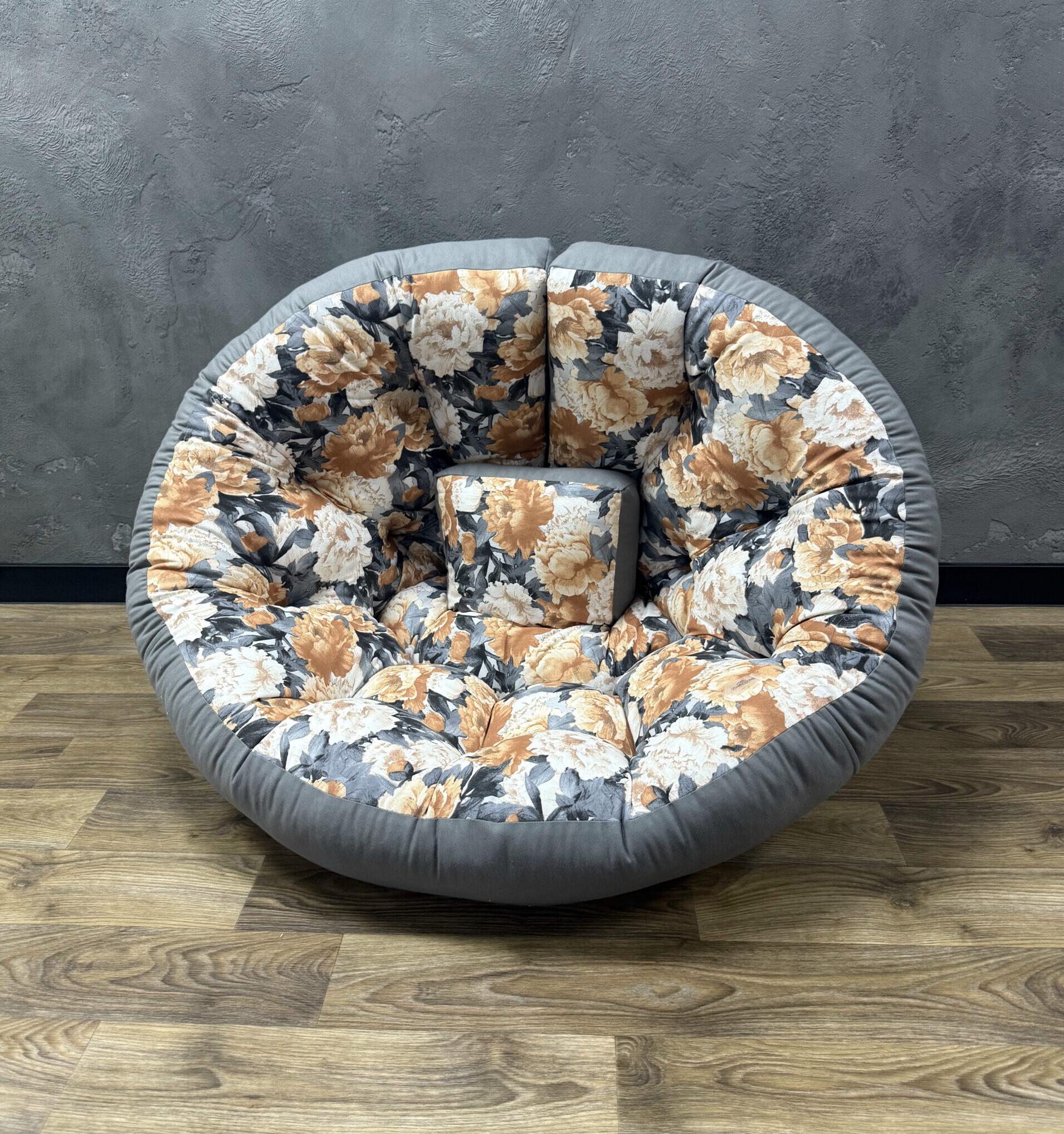 Бескаркасное кресло-матрас трансформер Comfort Home Ashen flowers панама 180x90 см