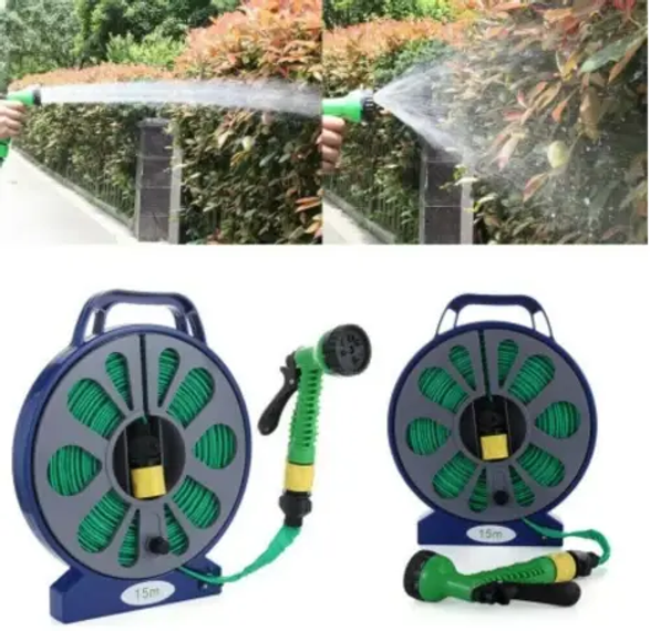 Шланг поливной с катушкой и распылителем 15 м Зеленый (27122877) - фото 4 Шланг поливной с катушкой и распылителем 15 м Зеленый (27122877) - фото 4