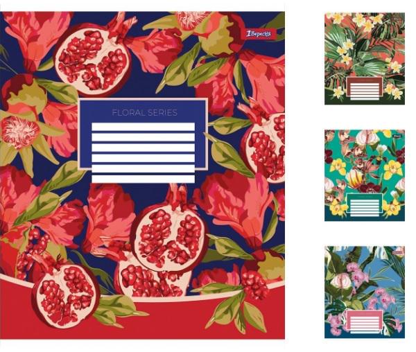 Зошити учнівські у лінійку 1 вересня Floral series 96 арк. 5 шт. в уп. (MTT-163265)