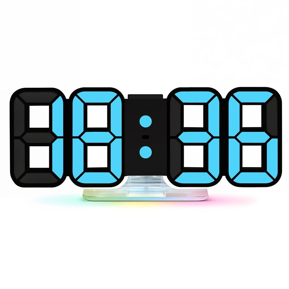 Часы электронные настольные LOSSO Premium 3D-LUMITIME LED Черный (464557794)