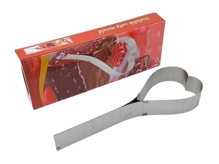 Форма для выпечки фигурная раздвижная Сердце Форма для сборки и формирования торта из нержавейки 16 - 30 cm 17852