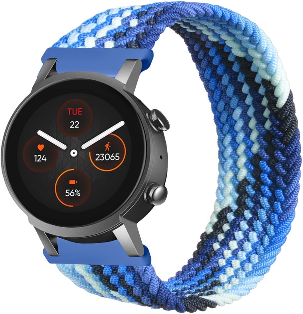 Ремінець Solo Loop Multi для Mobvoi TicWatch E3 (145 мм) Blue White (26770-62)