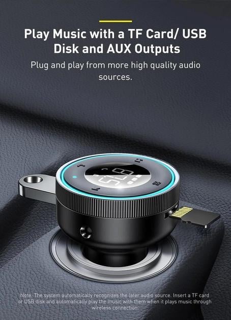 FM-трансмиттер Baseus Enjoy Car Wireless MP3 Charger Black (714394819548) - фото 4 FM-трансмиттер Baseus Enjoy Car Wireless MP3 Charger Black (714394819548) - фото 4