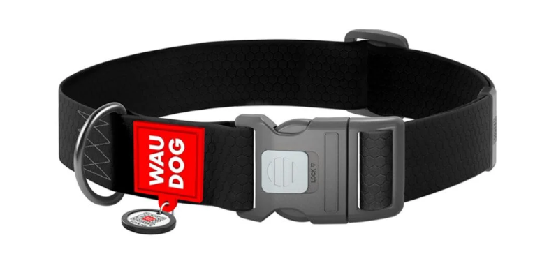 Ошейник для собак водостойкий WAUDOG Waterproof c QR паспортом пластиковый фастекс XXL Ш 40 мм Дл 46-70 см Черный (Collar25111)
