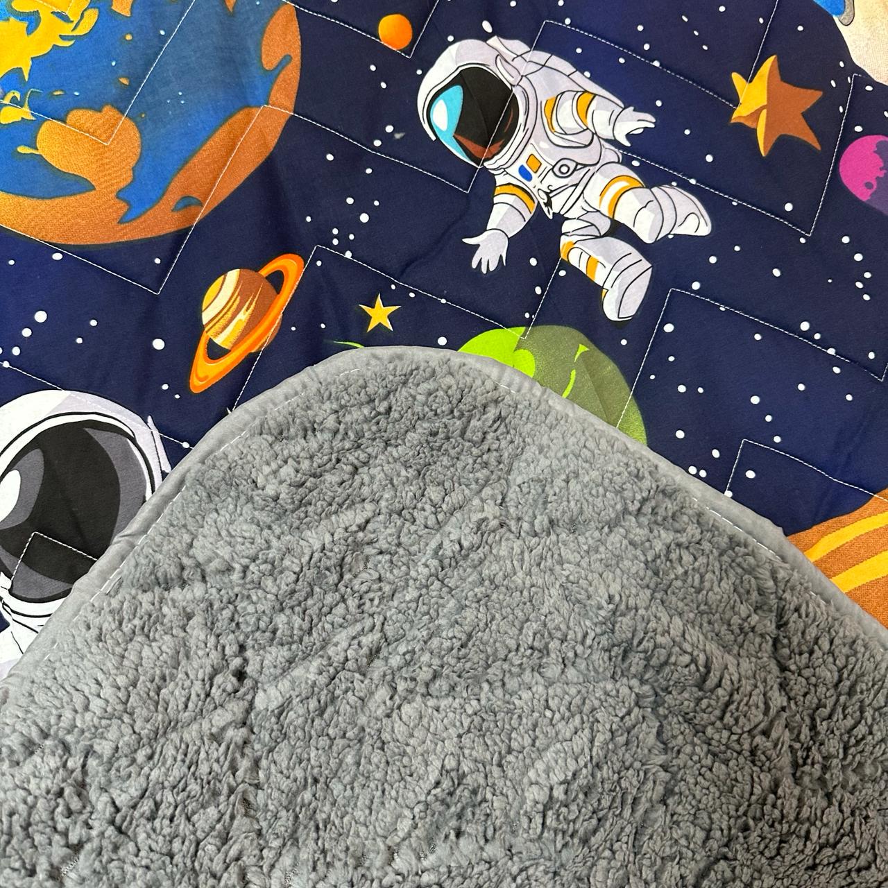 Покрывало-одеяло детское двустороннее Космос 150х210 см Синий (P-DL-4) - фото 6