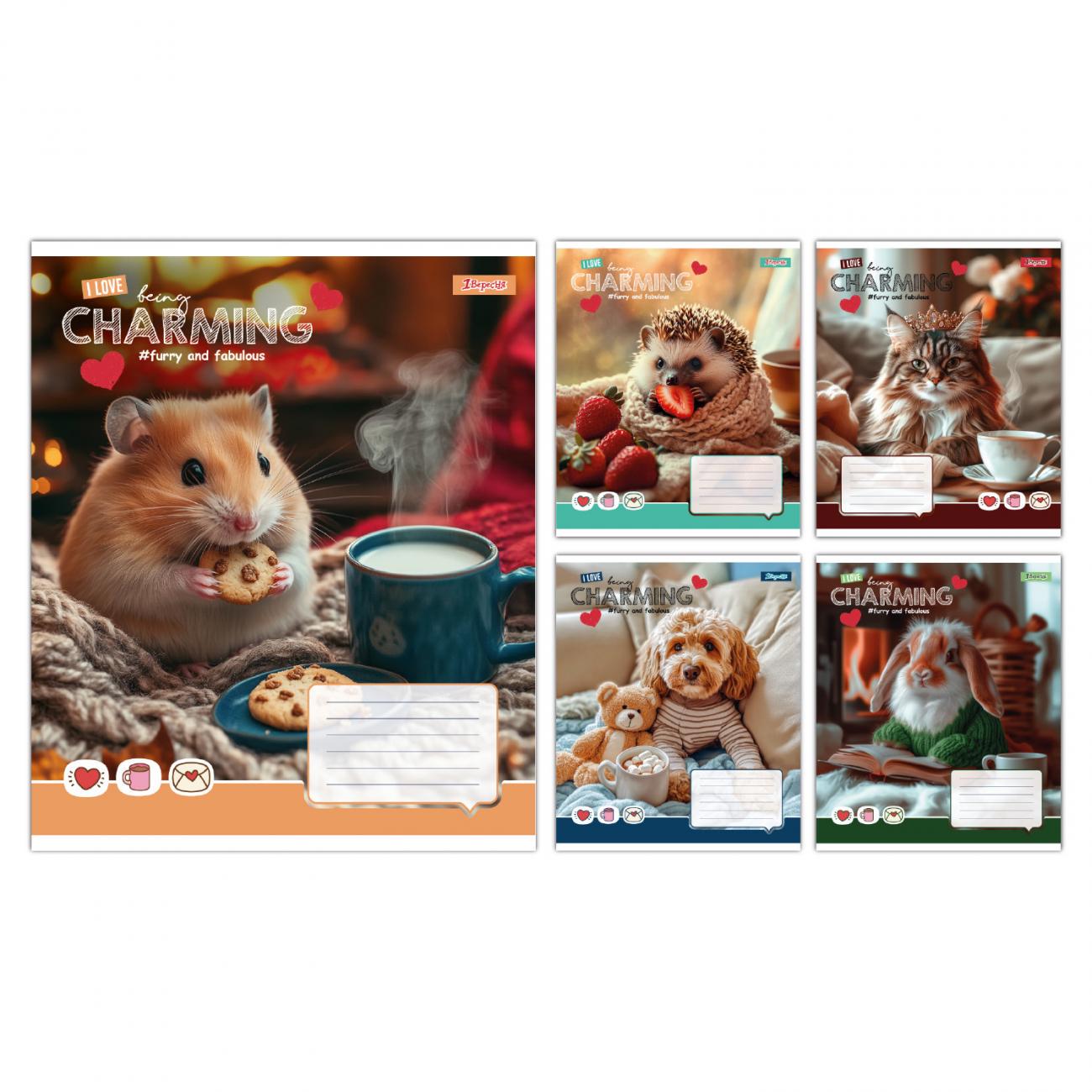 Зошити учнівські 1 вересня Charming в лінію 12 арк. 25 шт. (MTT-198941)