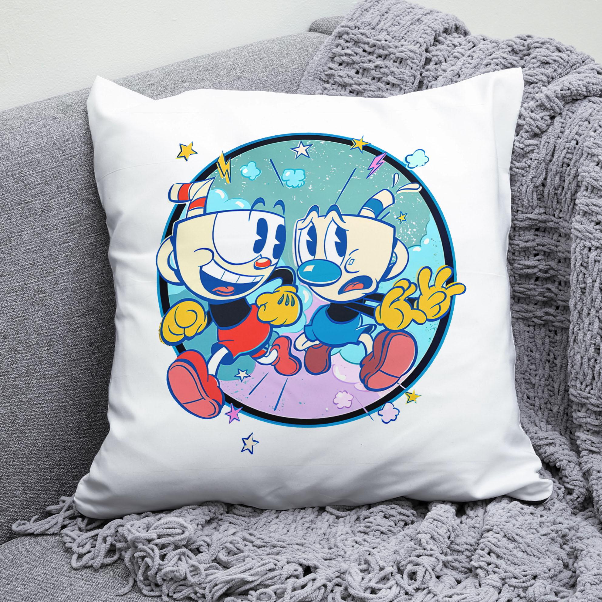 Плюшевая подушка квадрат с принтом игры Cuphead "2