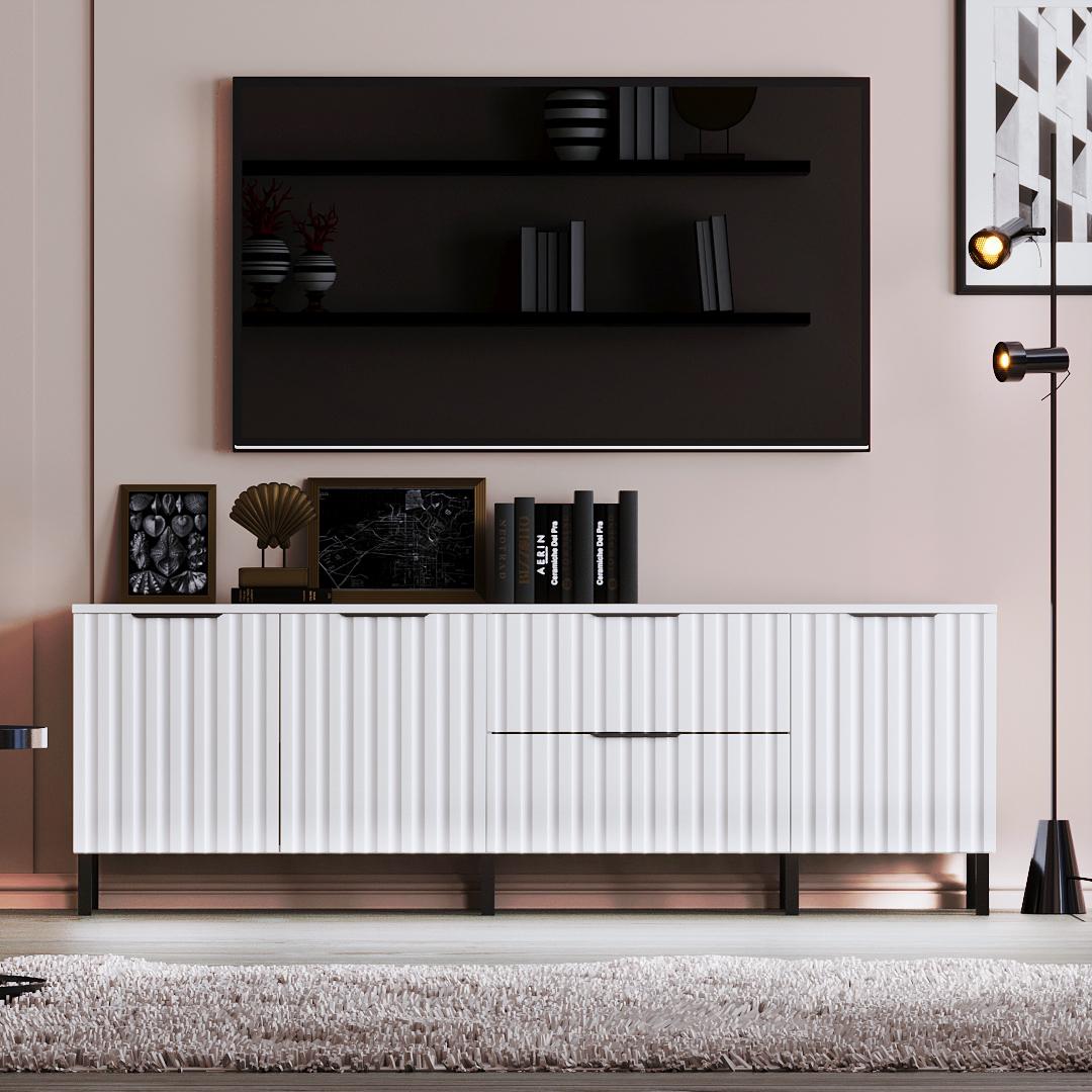 Тумба под ТВ Саванна РЕТРО К-233 178х60х40 см Белый (01438) Тумба под ТВ Саванна РЕТРО К-233 178х60х40 см Белый (01438)