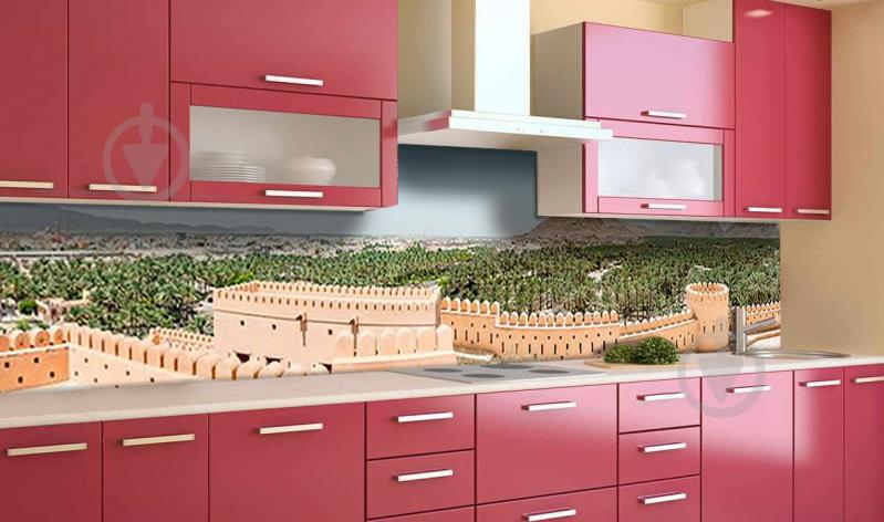 Наклейка виниловая кухонный фартук  Zatarga  "Крепость в пустыне"  600х3000 мм