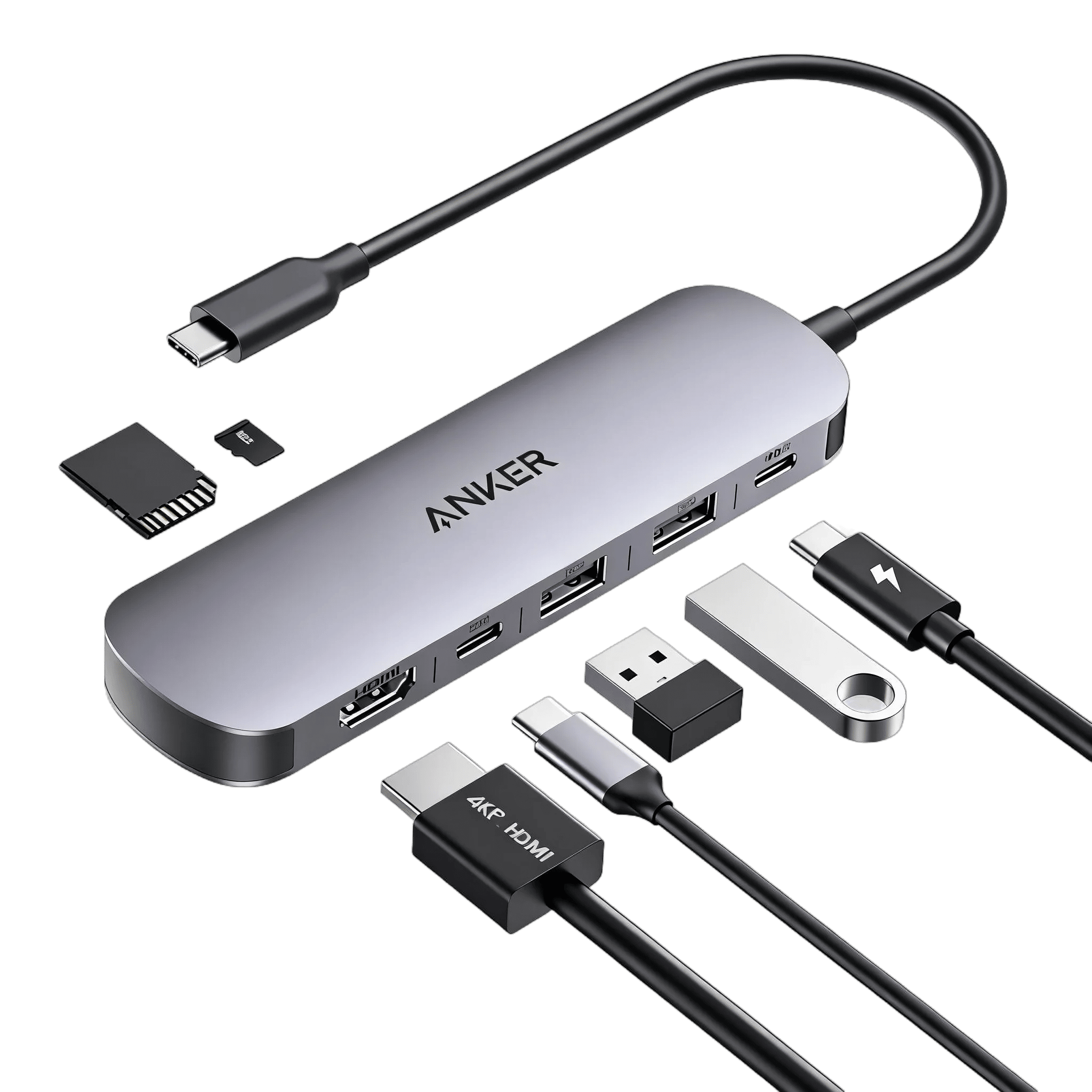USB-Хаб/Док-станція ANKER Nano USB-C Hub 7-in-1 PD in 100W 4K HDMI 2xUSB-A USB-C SD (UG-A83D2HA1) USB-Хаб/Док-станція ANKER Nano USB-C Hub 7-in-1 PD in 100W 4K HDMI 2xUSB-A USB-C SD (UG-A83D2HA1)