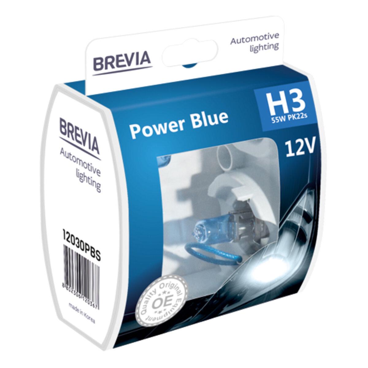 Автомобильные лампы галогеновые Brevia Power Blue H3 2 шт. 12V 55W (12030PBS)