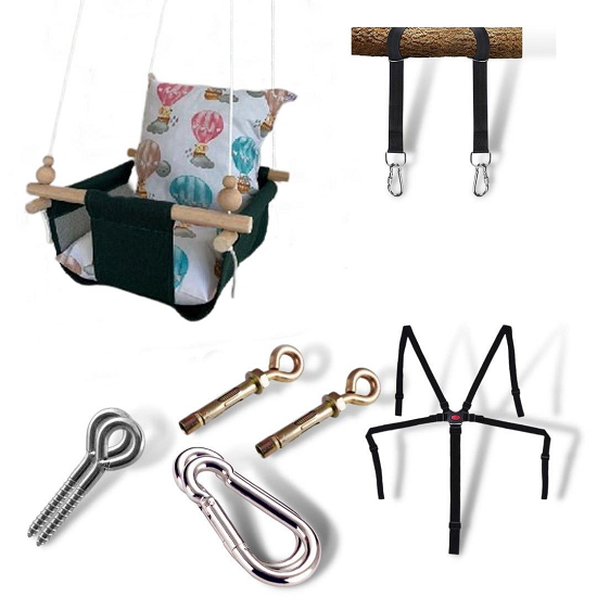 Дитяча гойдалка Infancy Мишки на повітряній кулі Темно-зелений (9676591)