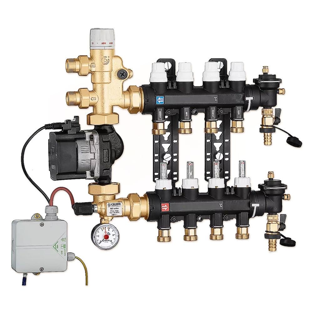 Колектор для теплого пола Caleffi 3/4"x3/4" 7 выходов, с насосом (1825G5)