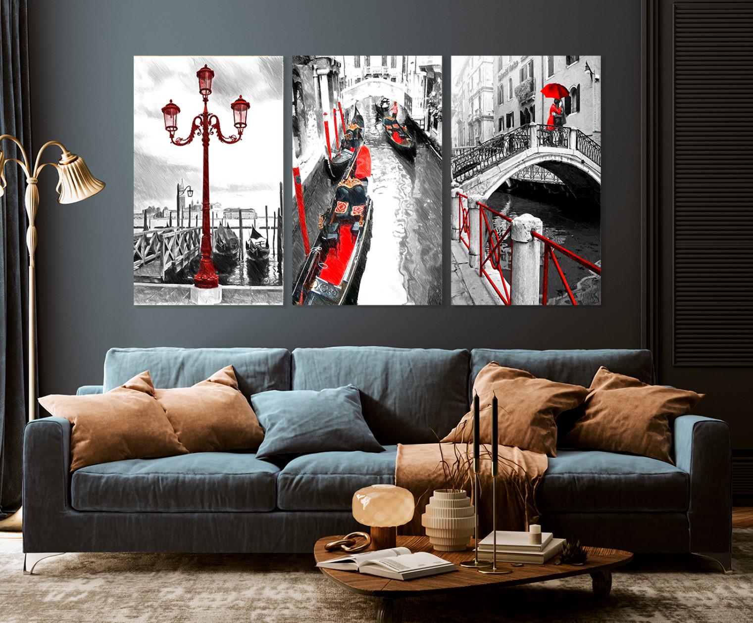 Картина модульная в гостиную/спальню Венеция 70х130 см (ART-236_3A) - фото 3 Картина модульная в гостиную/спальню Венеция 70х130 см (ART-236_3A) - фото 3