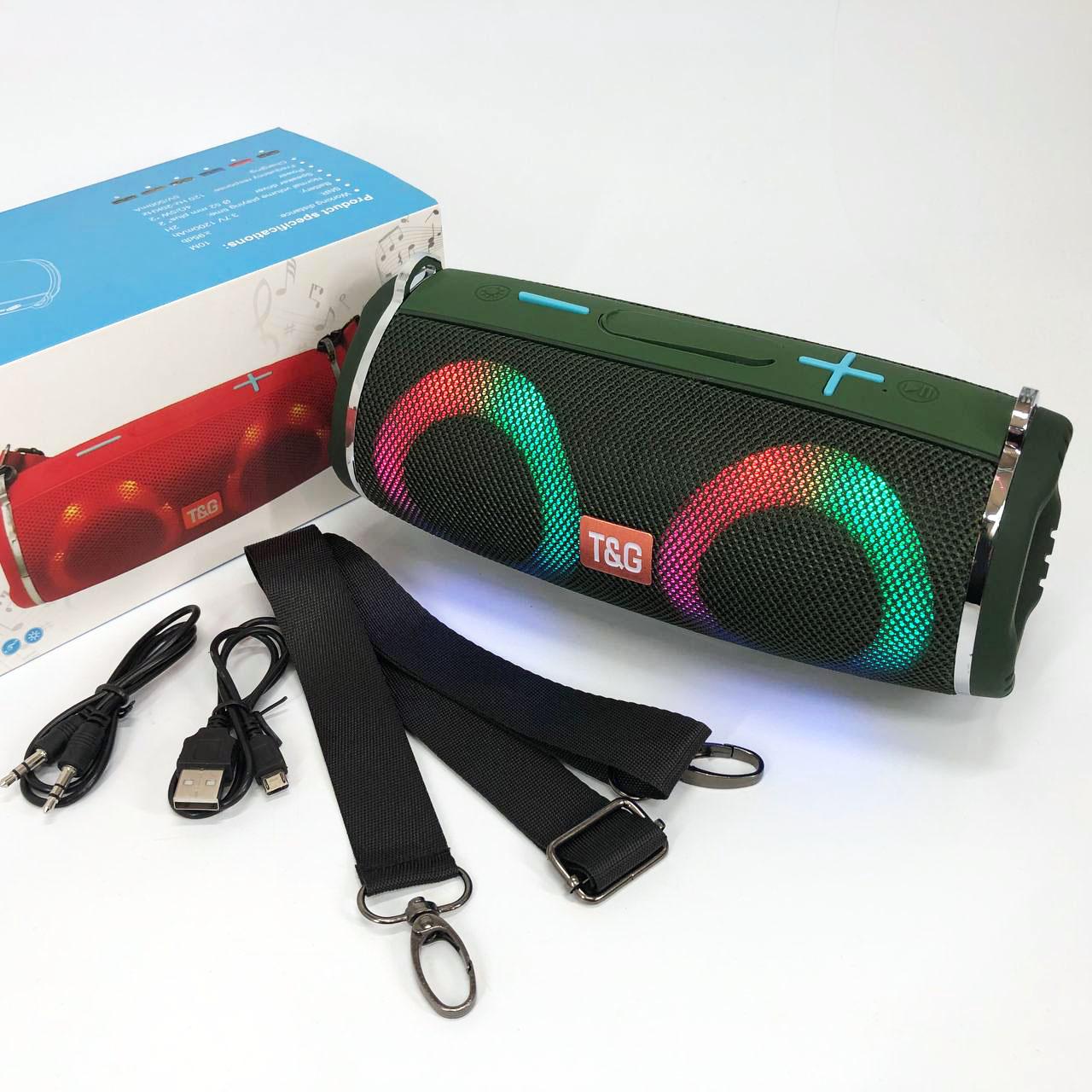 Колонка портативная с RGB подсветкой и ремешком TG642 Зеленый - фото 11 Колонка портативная с RGB подсветкой и ремешком TG642 Зеленый - фото 11