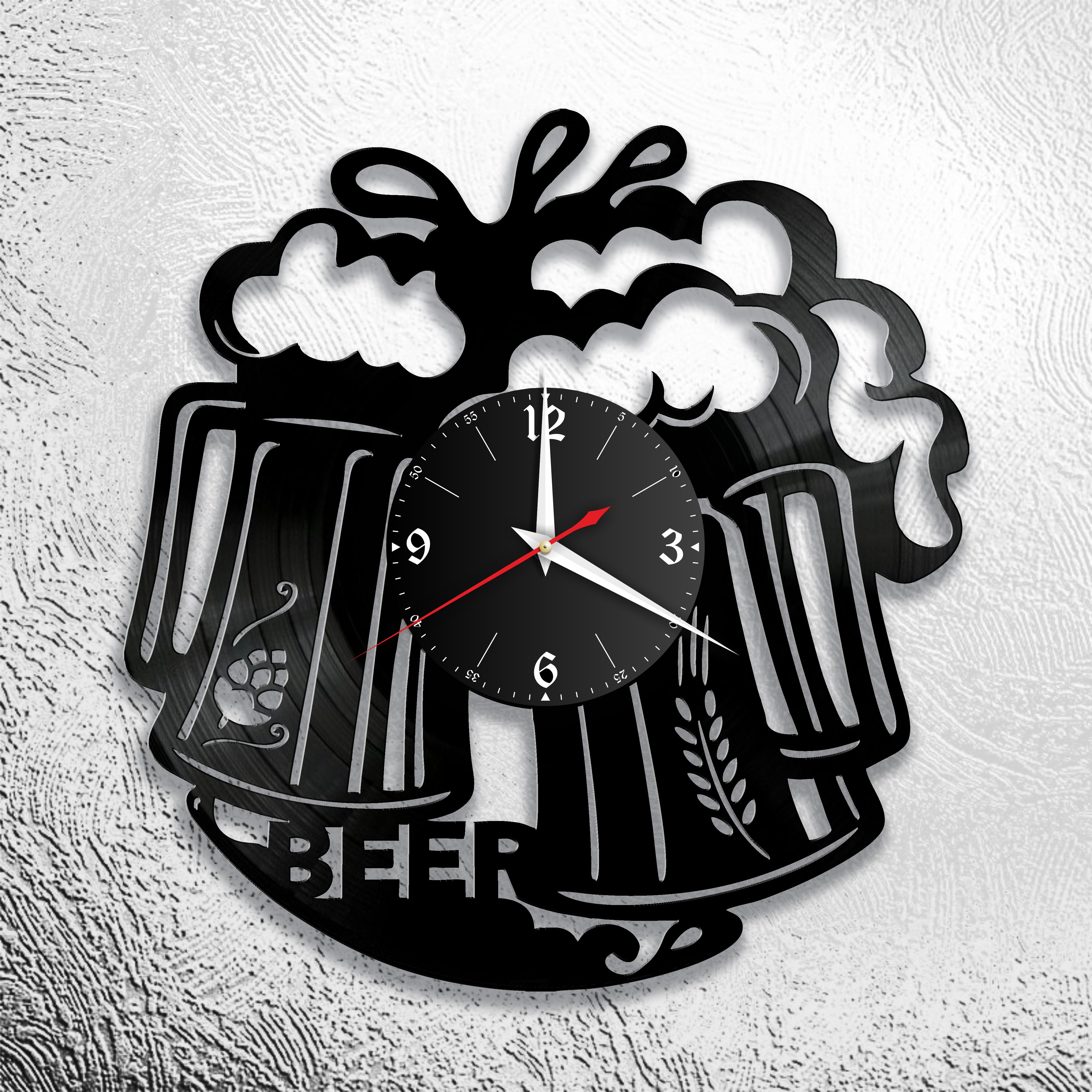 Часы настенные Пиво 1030 из виниловой пластинки