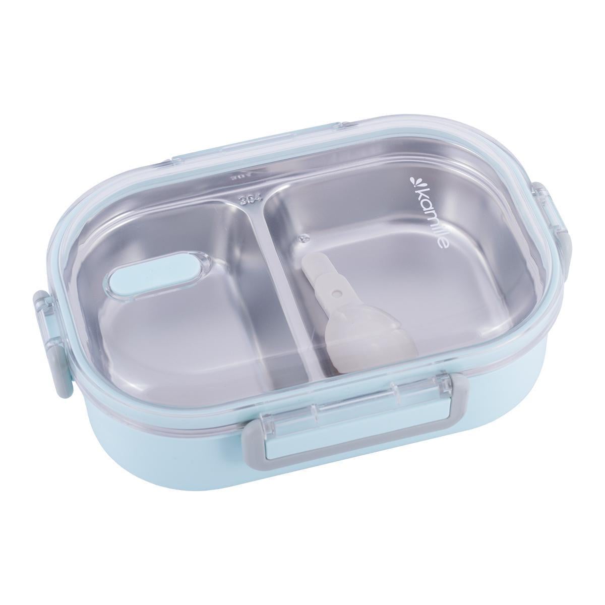 Ланч-бокс Kamille на 2 секции пластик/металл Голубой (2118)